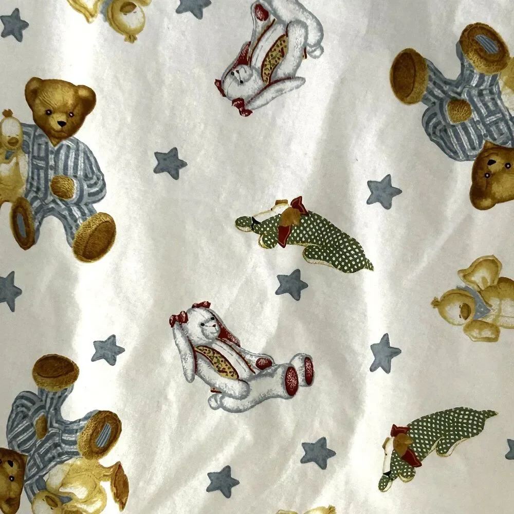 Blue Jean Teddy Bear Crib Sheet Fitted Spring Industries Duck Bunny Dog Cotton